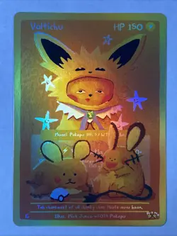 VOLTICHU Pokepu Season 2 Holo Poncho Pikachu Pokemon Fan Art Mick Junco Jolteon - Image 1