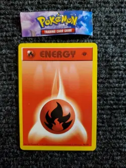 Pokemon - Fire Energy 98/102 - 1st Edition Shadowless Base Set NM - Image 1