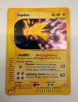 Pokemon Card- Zapdos-Aquapolis-Holo-H32/H32-Rare-ENG-Light Played - Image 1