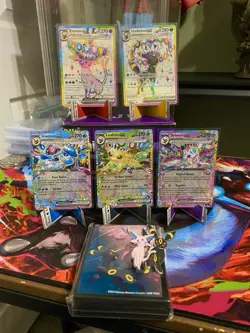 Prismatic Evolutions Premium Figure Collection Promo Cards Pin and Sleeves - Image 1