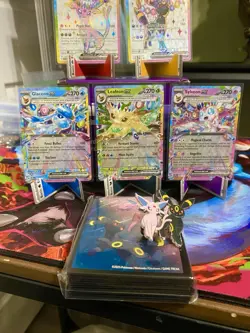 Prismatic Evolutions Premium Figure Collection Promo Cards Pin and Sleeves - Image 2