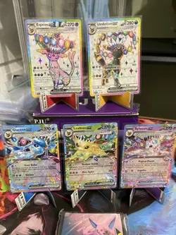 Prismatic Evolutions Premium Figure Collection Promo Cards Pin and Sleeves - Image 4