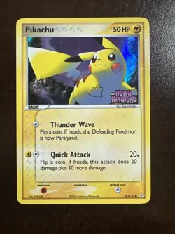 Pikachu 78/110 Reverse Stamped Holo MP Pokemon TCG EX Holon Phantoms MP - Image 1