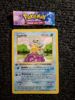 Squirtle - 63/102 - Common 1st Edition Base Set - Pokemon Card - PL-LP - Image 1
