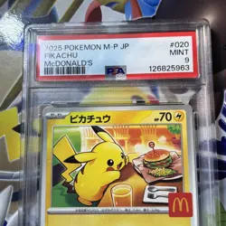 PSA9 Pikachu 020/M-P McDonald's Happy Set Promo Pokemon Card Japanese 2025 UK - Image 2