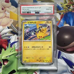 Pikachu 197/SV-P PSA 10 Gym Event Campaign Pokemon Promo Card with Mew UK SELLER - Image 1