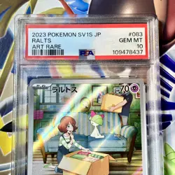PSA 10 Ralts AR Art Rare 083/078 Japanese SV1S Scarlet ex Pokemon Card Game 2023 - Image 2