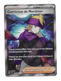 CARTE POKEMON DRESSEUR CONVICTION DE MORTIMER 201/162 ECARLATE ET VIOLET EV05 - Image 1