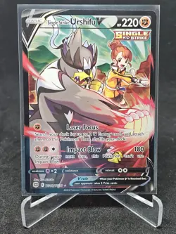 Pokemon Card Single Strike Urshifu V TG18/TG30 Brilliant Stars Ultra Rare - Image 1
