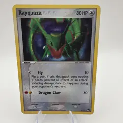 RAYQUAZA 3/17 POKEMON POP SERIES 1 HOLO RARE SEE PICS FOR CONDITION - Image 1