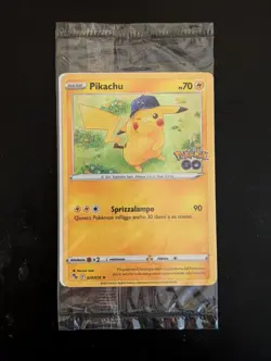 Carta Pokemon PIKACHU 028/078 SEALED Pokemon GO Stamped Holo Rara ITA Near Mint - Image 1