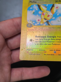 Carta Pokemon PICHU 58/165 Expedition Holo Reverse Rara ITA 2002 Vintage - Image 3
