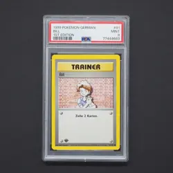 PSA 9 - 1 Edition WOTC Bill Pokemon Karte TCG 91/102 Common Base Set /T72 - Image 2
