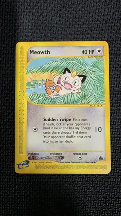 Meowth 78/144 Skyridge Common Non-Holo Pokemon Card WOTC 2003 - Image 1