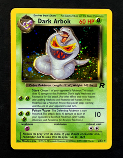 2000 Pokemon DARK ARBOK Team Rocket HOLO SHIFT ERROR Misprint Card 2/82 SWIRL - Image 1