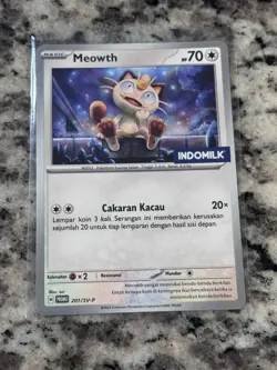 Pokemon 2024 Scarlet & Violet Indomilk Meowth Indonesia Promo Card 201/SV-P - Image 1