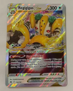 Regigigas Vstar 114/159 Crown Zenith Ultra Rare Full Art Holo Card Pokemon NM - Image 1