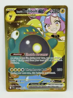 Pokemon TCG Ionos Bellibolt ex 188/159 Journey Together Gold Hyper Rare Card NM - Image 1