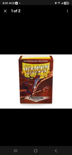 Crimson 400 Matte Dragon Shield Sleeves Standard Size🐉for Pokemon MTG DGM DBS - Image 2