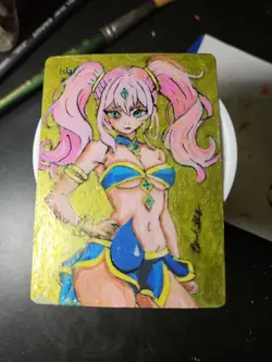 Hand Painted MTG Alter Island - Waifu Anime Fan Art By MTGhoarder - Image 1