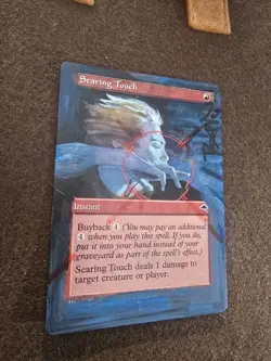 Painted MtG SEARING TOUCH Altered Full Art Magic Commander cEDH Nice! - Image 2
