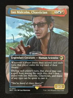 1x MTG Ian Malcolm, Chaotician (Borderless) - Jurassic World (REX) #13 - Magic - Image 1