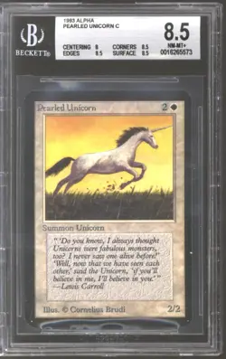 Magic MTG Alpha Pearled Unicorn BGS 8.5 (8, 8.5, 8.5, 8.5) NEAR MINT NM - Image 1