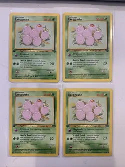 Pokemon 1st Edition Jungle Set COMMON Exeggcute 52/64 x4 LOT - Image 1