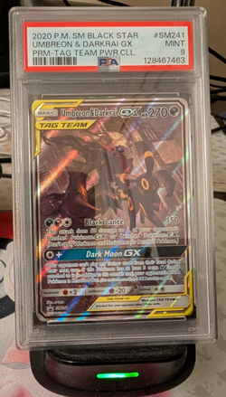 Pokemon Umbreon & Darkrai GX Tag Team Powers Coll. Full Art Promo SM241 PSA 9 - Image 1