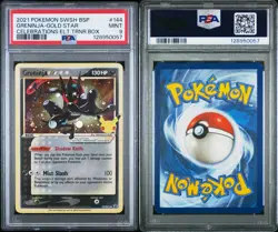 2021 Pokemon Celebrations SWSH BSP 144 Greninja Gold Star Holo PSA 9 Mint Rare - Image 3