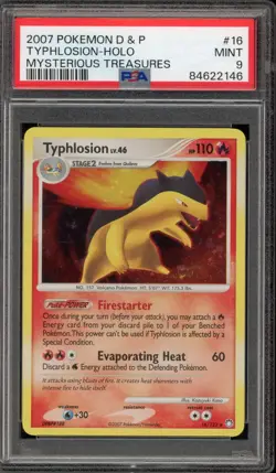 Pokemon Typhlosion Mysterious Treasures Holo Rare #16 PSA 9 Mint - Image 1