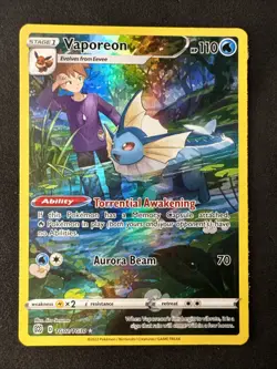 Vaporeon TG02/TG30 Swsh09: Brilliant Stars Trainer Gallery Holo Pokemon - Image 1