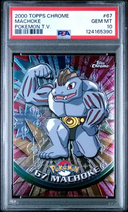 2000 TOPPS CHROME POKEMON T.V. #67 MACHOKE PSA 10 - Image 1