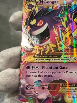 Pokemon TCG M Gengar EX 121/119 Phantom Forces Holo Secret Rare Gold DMG - Image 4