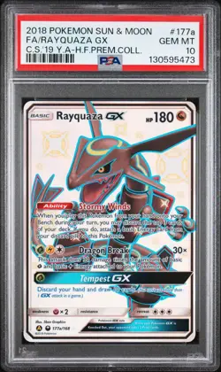 PSA 10 Rayquaza GX #177a/168 Pokemon Sun & Moon Hidden Fates Promo - Image 1