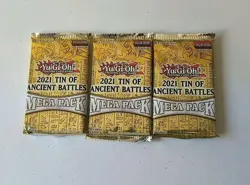 Yugioh 2021 Tin of Ancient Battles Mega Pack Booster Packs Lot of 3 - Image 1
