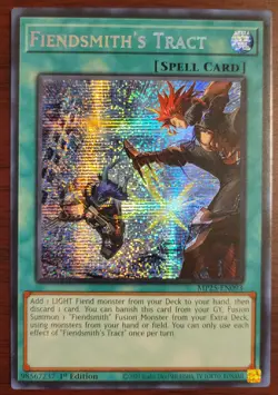 YuGiOh Fiendsmith's Tract MP25-EN093 Prismatic Secret Rare 1st Edition - Image 1