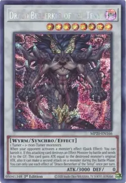 Yugioh! Draco Berserker of the Tenyi - MP20-EN166 - Prismatic Secret Rare - 1st - Image 1