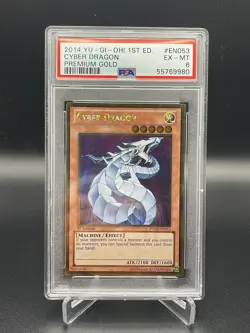 Psa 6 Cyber Dragon PGLD-EN053 Gold Rare - Image 1