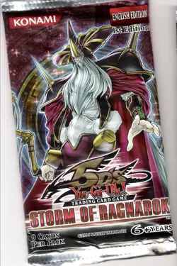 Yugioh "Storm of Ragnarok" 9-Card 1st Edition Sealed Booster Pack X1 - Image 1