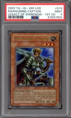 Yugioh Legacy Of Darkness 1st Edition Marauding Captain LOD-018 PSA 9 - Image 1