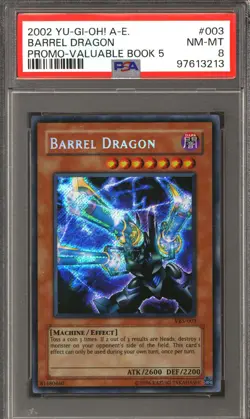 Yu-Gi-Oh Valuable Book 5 Promo VB5-003 Barrel Dragon PSA 8 - Image 1