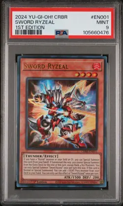 2024 YU-GI-OH! CRBR-CROSSOVER BREAKERS #EN001 SWORD RYZEAL PSA 9 - Image 1