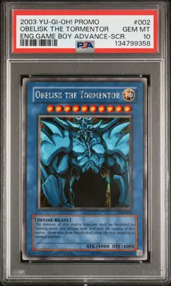 2003 YU-GI-OH! PROMO ADVANCE-SECRET RARE OBELISK THE TORMENTOR PSA 10 - Image 1