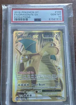 2016 Pokemon TCG Dragonite EX Full Art Holo Card 106/108 Evolutions XY PSA 10 - Image 1