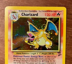 Charizard 004/130 Base Set 2 Holo SWIRL Rare Pokemon Card Excellent Vintage - Image 2
