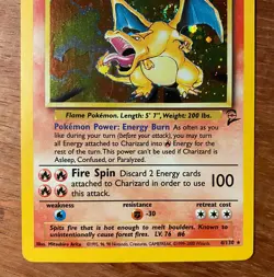 Charizard 004/130 Base Set 2 Holo SWIRL Rare Pokemon Card Excellent Vintage - Image 3