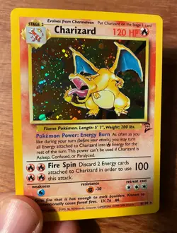 Charizard 004/130 Base Set 2 Holo SWIRL Rare Pokemon Card Excellent Vintage - Image 4