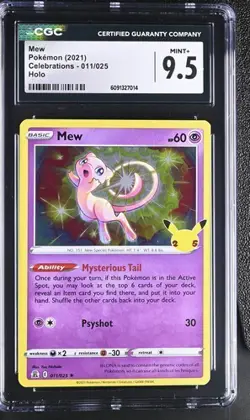 ✨✨ CGC 9.5 Mew 011/025 Celebrations 25th Anniversary Holo Pokemon Card - Image 1