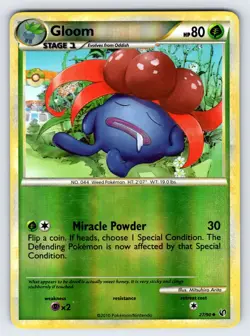 Gloom 27/90 2010 Undaunted Set Pokemon Card Reverse Holo Uncommon - Lp/Vlp - Image 1